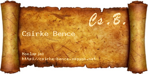 Csirke Bence névjegykártya