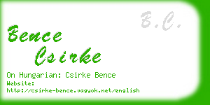 bence csirke business card